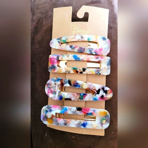 Nordstrom Accessories 2 5 Berry Multicolour 4 Piece Hair Barrettes